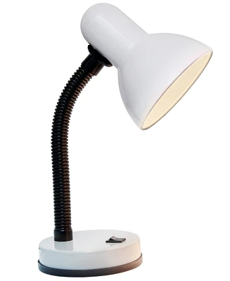Creekwood Home Essentix 14.25" Traditional Fundamental Metal Desk Task Lamp, Bowl Shaped Shade with Flexible Gooseneck