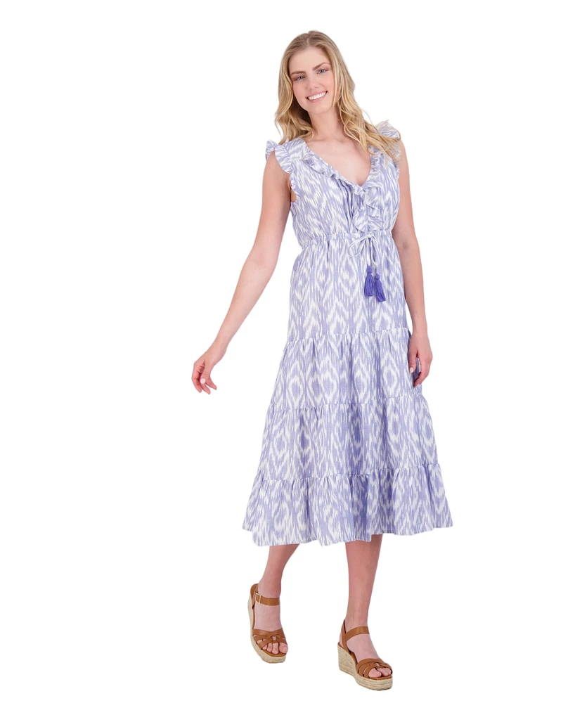 Mer St. Barth Women's Giselle Maxi Dress Blue Ikat