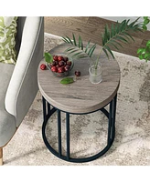 Tribesigns Round End Table, Modern Side Small Accent Nightstand with Metal Frame for Living Room Sofa Couch, Bedroom, Easy Assembly, Space Saving