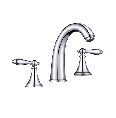 Yescom 3 Hole Bathroom Faucet for Undermount Sink Widespread 2 Handle Basin Mixer Taps Chrome