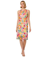 Adrianna Papell Women's Floral-Embroidered Column Dress