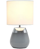 Simple Designs 14" Tall Modern Contemporary Two Toned Metallic Gold and White Metal Bedside Table Desk Lamp