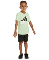 adidas Toddler & Little Boys 2-Pc. Logo Graphic T-Shirt French Terry Cargo Shorts Set