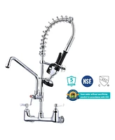 Aquaterior Wall Mount Pre-Rinse Faucet Kitchen Sink 26" Height Sprayer Home