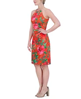 Eliza J Women's Floral-Print Halter Sheath Dress