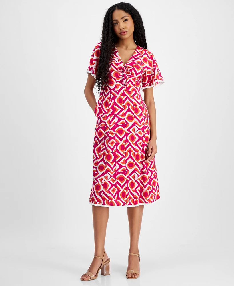 Tahari Petite Printed Midi Dress