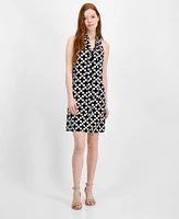 Tommy Hilfiger Women's Dot-Print Tie V-Neck Mini Dress