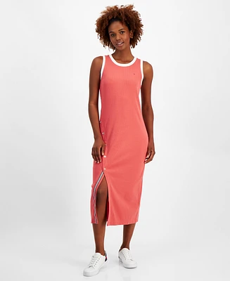 Tommy Hilfiger Women's Side-Slit Sleeveless Midi Dress