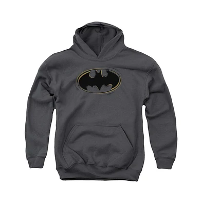 Batman Boys Youth Spray Paint Logo Pull Over Hoodie / Hooded Sweatshirt