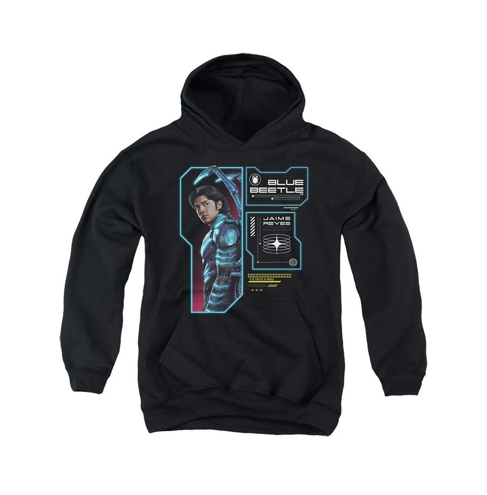 Blue Beetle Boys Youth Data Read Out Pull Over Hoodie / Hooded Sweatshirt