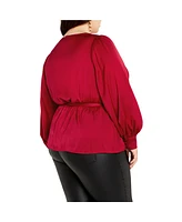 City Chic Plus V-neck Wrap Top