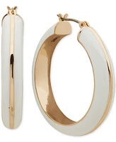 Dkny Gold-Tone Small Color Hoop Earrings, 1.05"