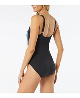 Gabar Women's Missy Palm Shadows Scoop Neck one Piece Swimsuit