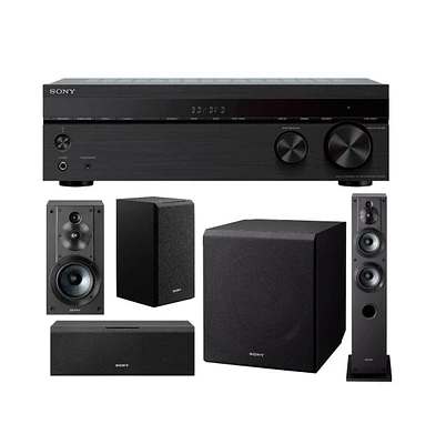 Sony STRDH590 5.2ch Home Theater Av Receiver with Speaker and Subwoofer Bundle