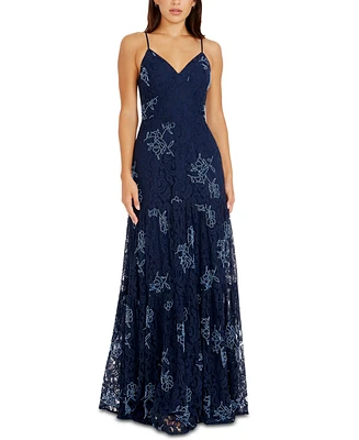 Dress the Population Women's Tess Embellished Lace Gown