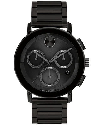 Movado Men's Swiss Chronograph Bold Evolution 2.0 Black Ion Plated Steel Bracelet Watch 42mm