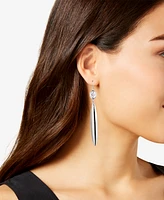 Lauren Ralph Lauren Silver-Tone Cubic Zirconia Linear Drop Earrings
