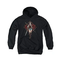 Wonder Woman Boys Movie Youth Warrior Pull Over Hoodie / Hooded Sweatshirt