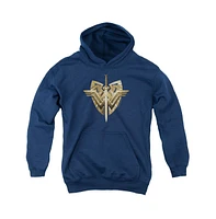 Wonder Woman Boys Movie Youth Sword Emblem Pull Over Hoodie / Hooded Sweatshirt