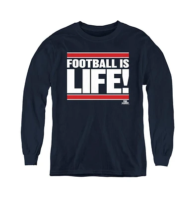 Ted Lasso Boys Youth Football Is Life Long Sleeve Sweatshirt