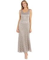 R & M Richards Women's Glitter Lace Gown Jacket