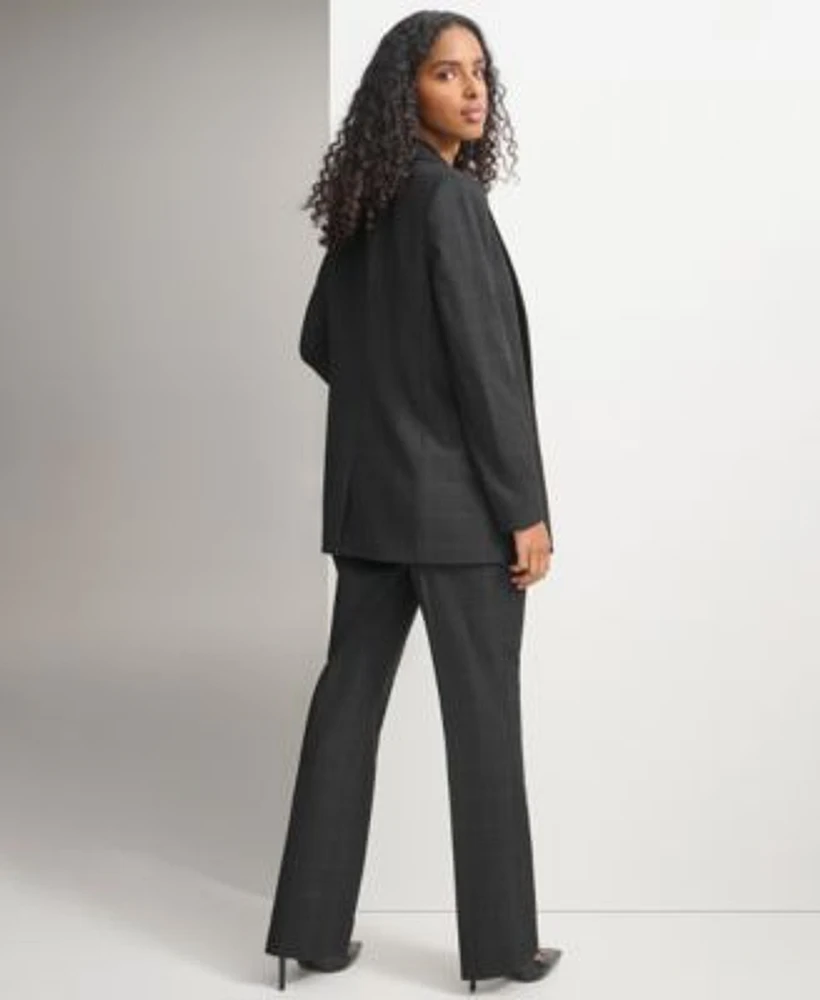 Calvin Klein Womens Windowpane Print Blazer Vest Pant
