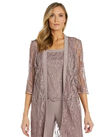 R & M Richards Women's 3-Pc. Lace Jacket, Tank Top Pants Set