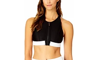 Coppersuit Women's Colorblock Zip Longline Bra Swim Top