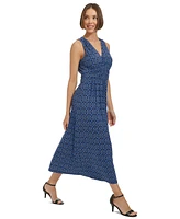 Tommy Hilfiger Women's Printed V-Neck Midi Dress