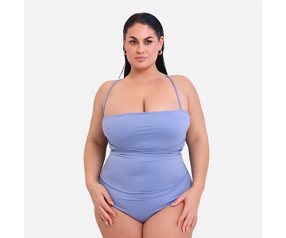 Rebdolls Plus Size Sunny Tie Waist One Piece Swimsuit