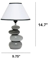 Creekwood Home Priva 14.7" Contemporary Ceramic Stacking Stones Table Desk Lamp