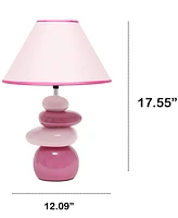 Creekwood Home Priva 17.25" Contemporary Ceramic Stacking Stones Table Desk Lamp