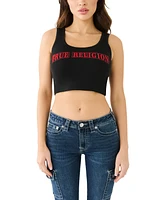 Women's Glitter Arched Logo Cropped Tank