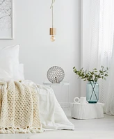 Lalia Home 10" Elipse Medium Contemporary Metal Crystal Round Sphere Glamorous Orb Table Lamp