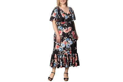 Kiyonna Plus Madrid Ruffled Dress