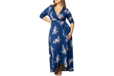 Kiyonna Plus Meadow Dream Maxi Wrap Dress