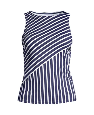 Lands' End Plus Chlorine Resistant High Neck Upf 50 Modest Tankini Swimsuit Top