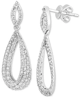 Effy Diamond Teardrop Drop Earrings (1-1/3 ct. t.w.) in 14k White Gold