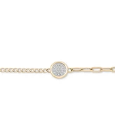 Audrey by Aurate Diamond Pave Disc Two-Chain Link Bracelet (1/4 ct. t.w.) in Gold Vermeil, Created for Macy's