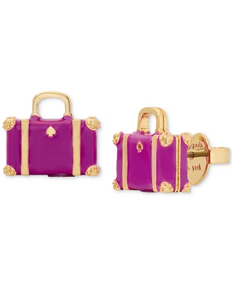 kate spade new york Gold-Tone Away We Go Suitcase stud Earrings