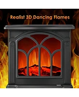 Sugift 16in W Electric Fireplace Flame Stove Heater Space Heater Indoor