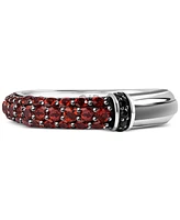 Wonder Fine Jewelry Garnet (1 ct. t.w.) & Black Diamond (1/20 ct. t.w.) Darth Vader Lightsaber Ring in Sterling Silver