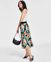 I.n.c. International Concepts Women's Pleated Floral-Print Midi Skirt, Created for Macy's