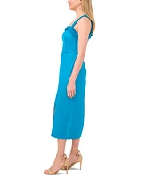 1.state Women's Ruffled Square-Neck Sleeveless Midi Dress