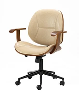 Glitzhome Leatherette Gaslift Adjustable Swivel Office Chair