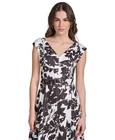 Calvin Klein Women's Printed A-Line Midi Dress