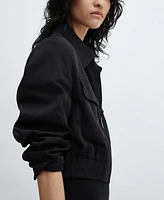 Mango Women's Pockets Detail Cropped Jacket