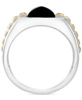 Effy Men's Onyx & Diamond Accent Ring in Sterling Silver & 14k Gold-Plate