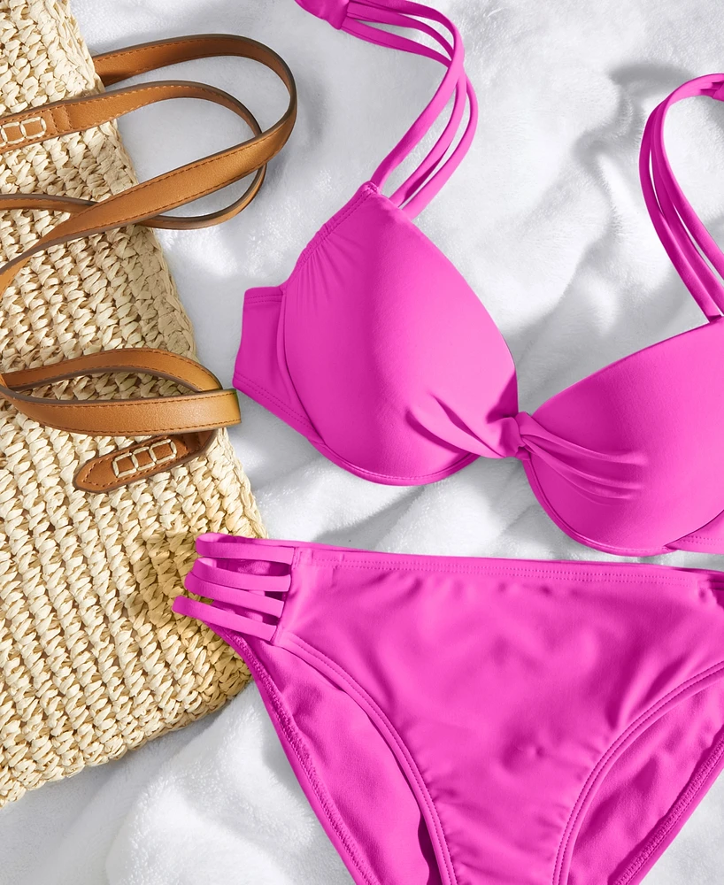 Salt + Cove Juniors' Strappy Underwire Push-Up Bikini Top, Created for Macy's