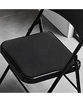 6-Pack Folding Chair Fabric Upholstered Padded Seat Metal Frame for Home Office Dining Room